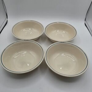 Set‎ of 4 Vtg Corelle White w/ Single Blue Stripe Fruit Cereal Sauce Bowls 6''